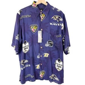 NWT‎ Vintage Reyn Spooner Hawaiian Aloha Baltimore Ravens Shirt | Purple | SZ M